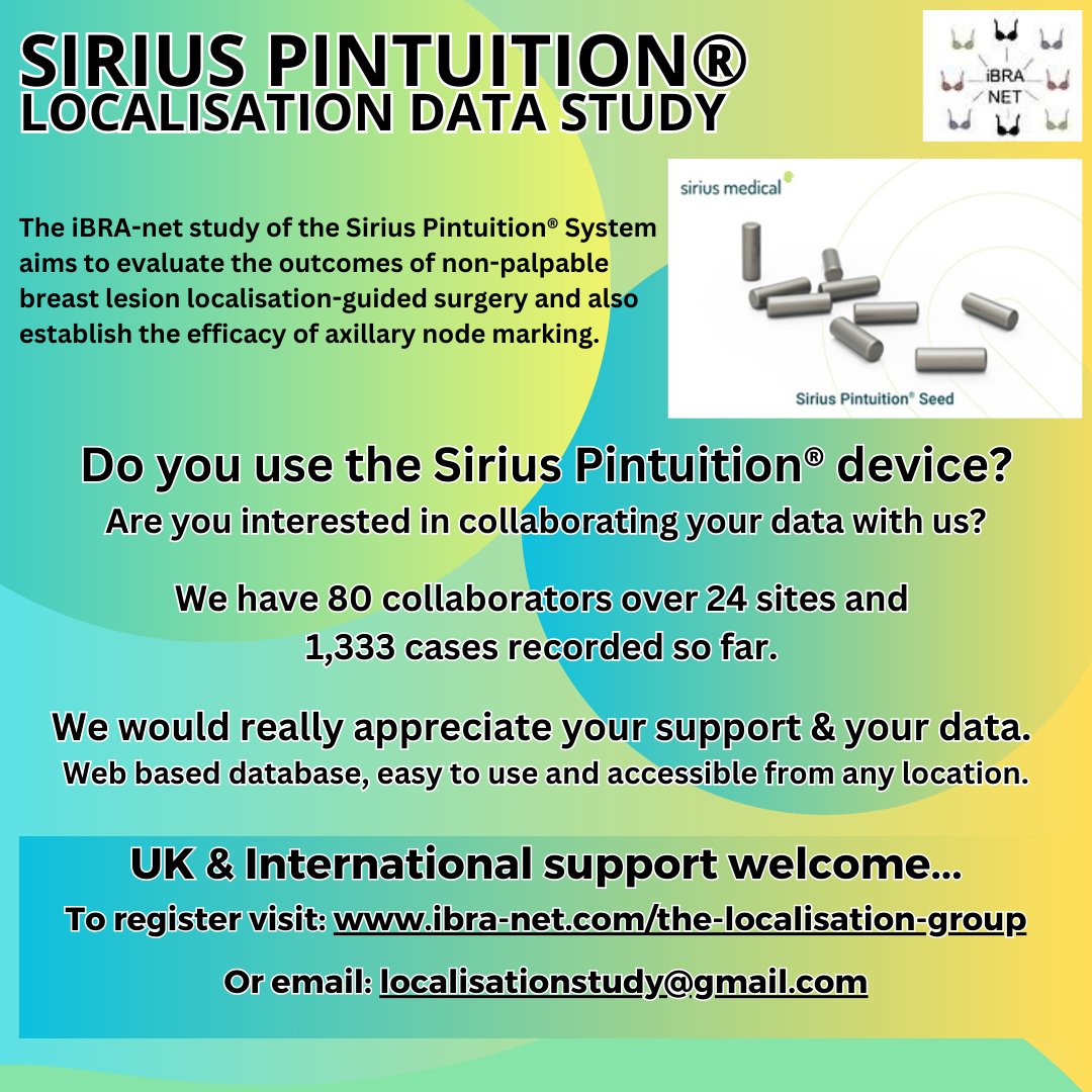 iBRA-NET (@weare_ibranet) on Twitter photo Are you using the Sirius Pintuition localisation device? Please join us, your data would be incredibly beneficial to our study. Easy to use web-based data entry. To register visit: ibra-net.com/the-localisati… or 📧 localisationstudy@gmail.com Are you using the Sirius Pintuition localisation device? Please join us, your data would be incredibly beneficial to our study. Easy to use web-based data entry. To register visit: ibra-net.com/the-localisati… or 📧 localisationstudy@gmail.com