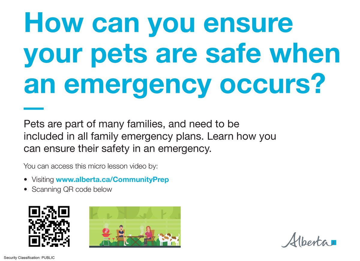 Today for Emergency Preparedness Week, we focus on keeping your pets safe!

Check out this 60-second video on steps you can take to ensure they are safe during an emergency: youtube.com/watch?v=wHSW8b…

For more detailed information, click this link: bit.ly/3UvY9nP