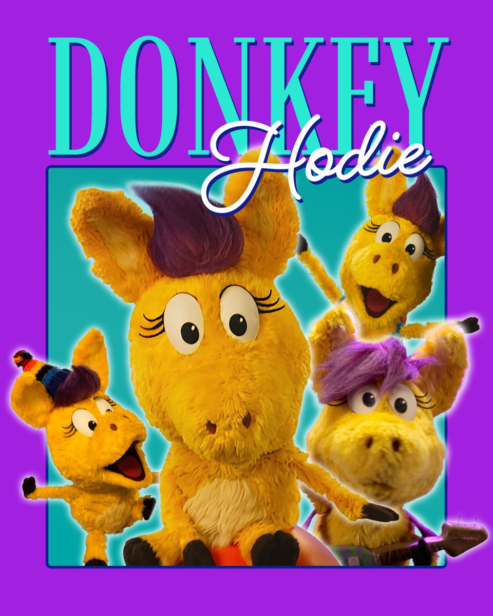 Finally, the @DonkeyHodiePBS 90s T-shirt design we deserve. #DonkeyDay