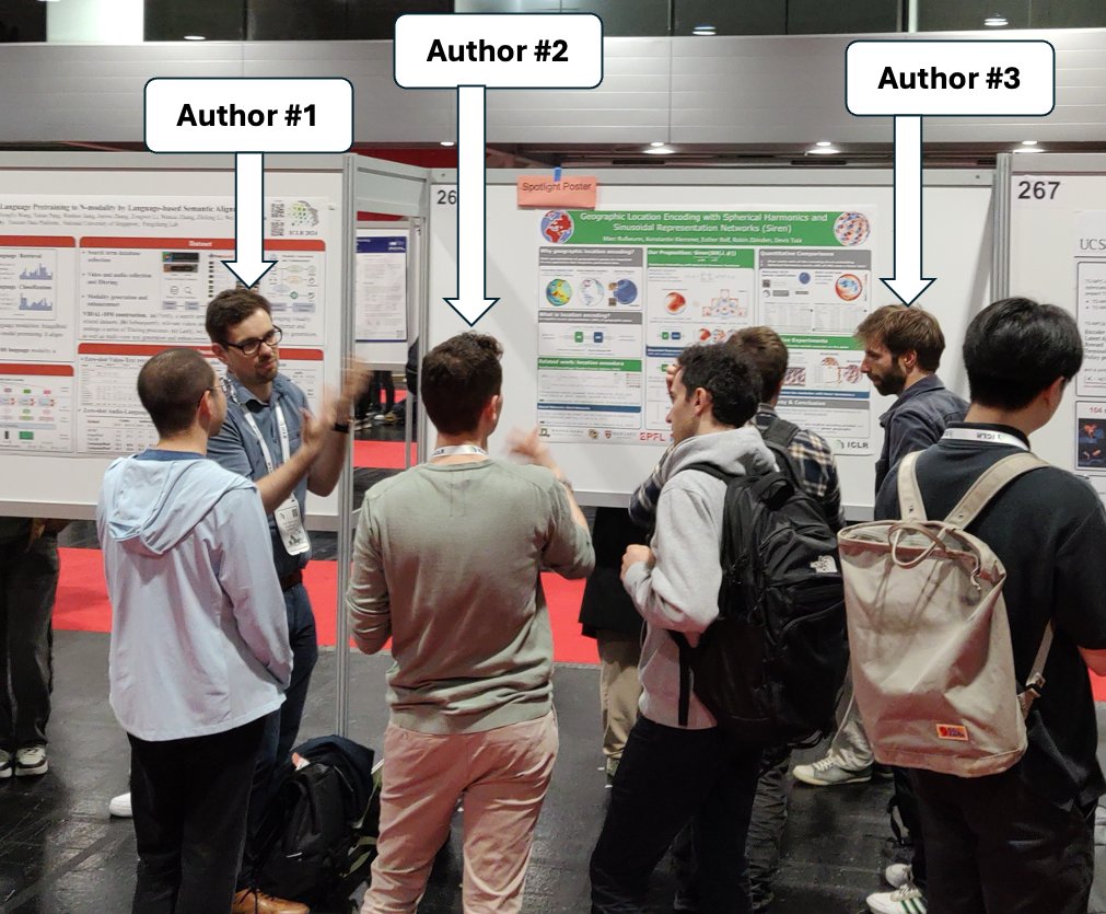 Heavy poster teamwork action today with <a href="/ZbindenRobin/">Robin Zbinden</a> <a href="/kklmmr/">Konstantin Klemmer</a> at #ICLR2024