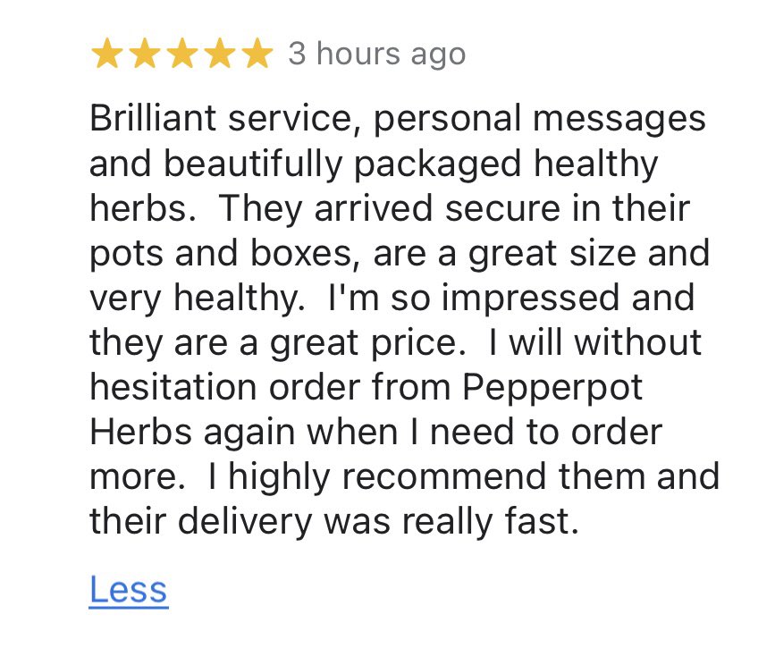 We love it when customers take the time to leave Google reviews, it makes such a difference to small businesses and this was today’s… #GardeningTwitter #GardeningX #gardening