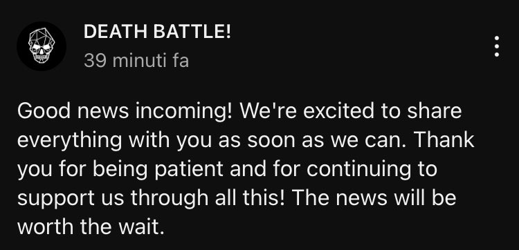 GOOD NEWS INCOMING 🗣️
#DEATHBATTLE #SaveDEATHBATTLE 

MY WEEK WENT FROM GOOD TO GREAT WITH JUST 3 WORDS