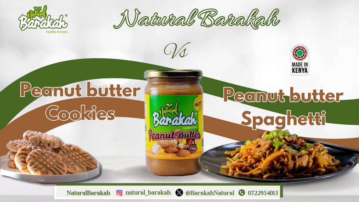 What's your favourite?
.
.
.
.
Send the word 'Recipe' to get this and many more recipes.
Natural, Healthy & Tasty.

#naturalpeanutbutter #naturalbarakah #peanutbuttercookies #peanutbutterspaghetti #peanutbutterrecipe