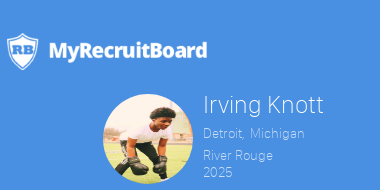 2025 Irving Knott @KnottIrving Detroit, MI River Rouge @Marietta_FB 5'10', 165, 4.5 WR DB myrecruitboard.com/#/athlete/344d…