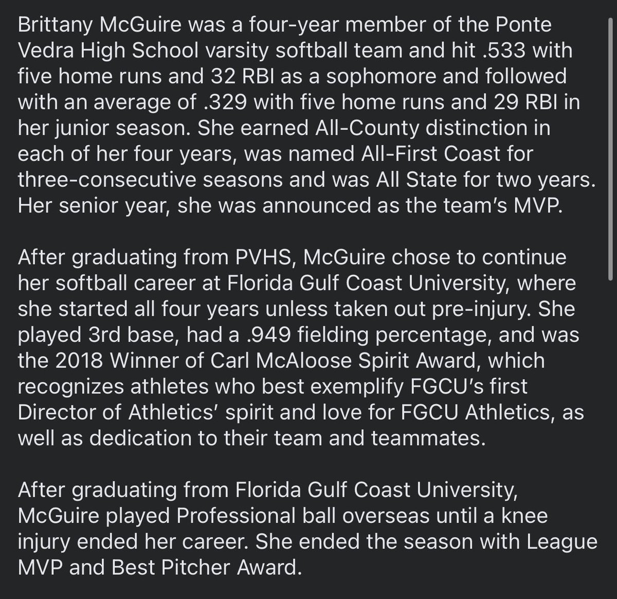 NF_SB_academy's tweet photo. Meet our first North Florida Softball Academy Coach‼️@Brittanyymcg https://t.co/IKlZbzA5DV