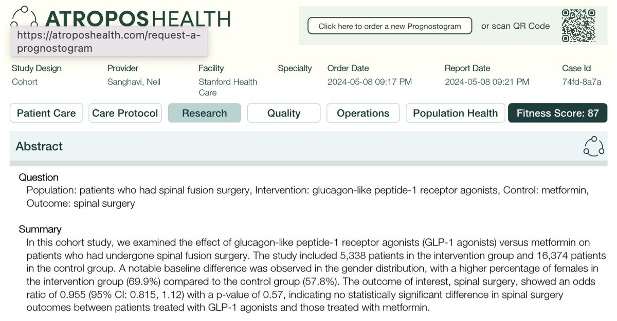 BrighamHyde's tweet photo. @bijans Ask and you shall receive. I just ran a preliminary study using @AtroposHealth product CHATRWD using the details from your post.  I've attached the study. The conclusion was not confirmed. https://t.co/5ejouMIJxD