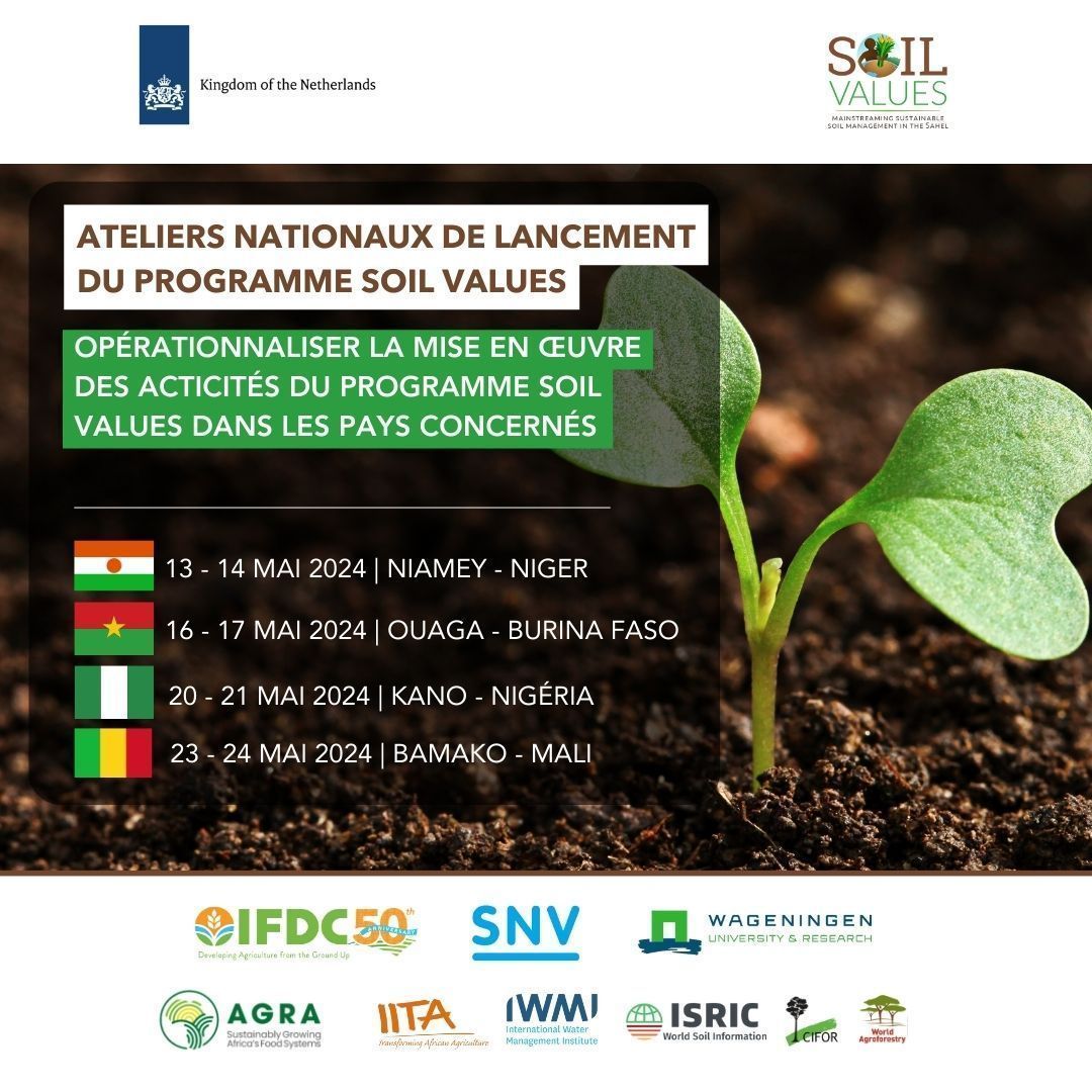 #SoilValuesProgram vise à gérer durablement la fertilité et la #SantéDesSols, afin d’améliorer la productivité agricuole 🌽 et accroître la résilience des #agriculteurs 👩🏾‍🌾🧑🏾‍🌾 au Sahel. #AgricultureRésiliente #SécuritéAlimentaire