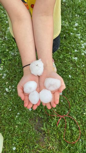 Impressive hail out of these storms today! 📸 Cora Neal 📍 Center, KY
