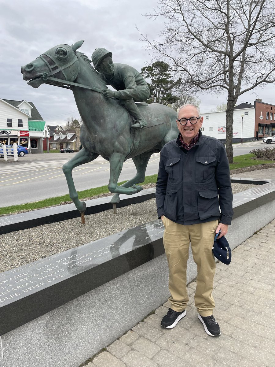 Trans-Canada Highlight: Statue of Ron  Turcotte aboard Secretariat, Grand Falls, NB. Over to ⁦@CurtisJStock⁩ ⁦@reviewcanada⁩ #cdnhist #sporthistory #RonTurcotte #horseracing