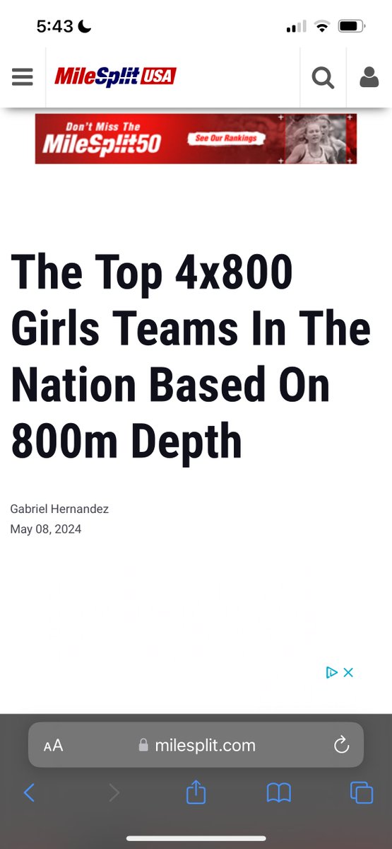 izzyrod2025's tweet image. So amazing to rank US #5 in the 4x800 Based On 800m Depth! So lucky to have these girls by my side 🫶🐶💜 milesplit.com/articles/34776…
