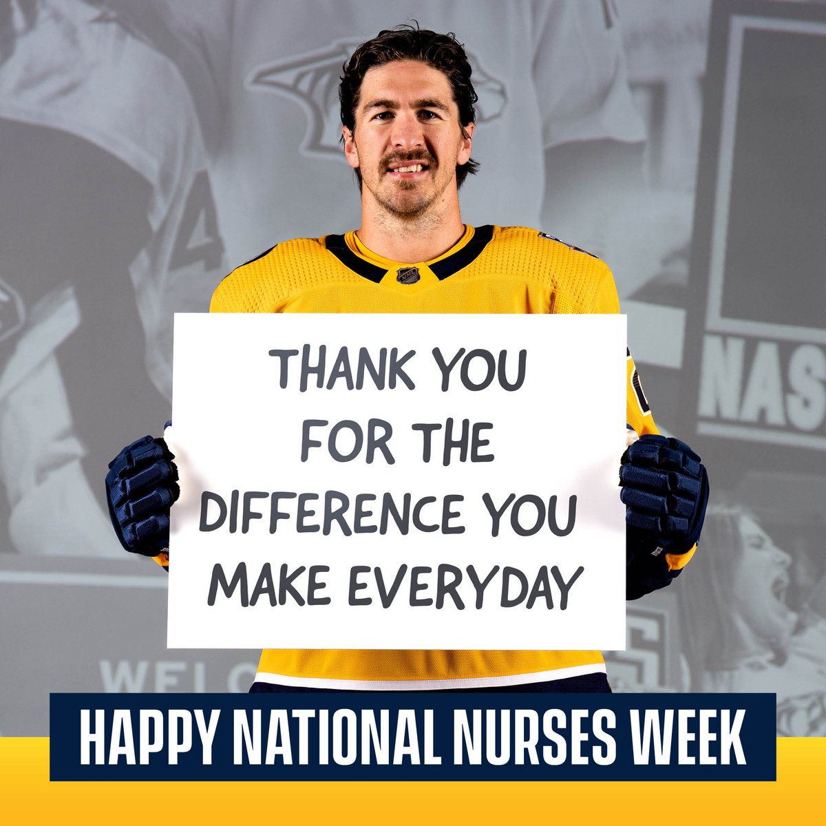 PredsFoundation's tweet image. It’s National Nurses Week, and we want to give a HUGE shoutout to SMASHVILLE’s nurses! Thank you for all you do! We appreciate you! 

Tag a nurse below to show them your thanks!