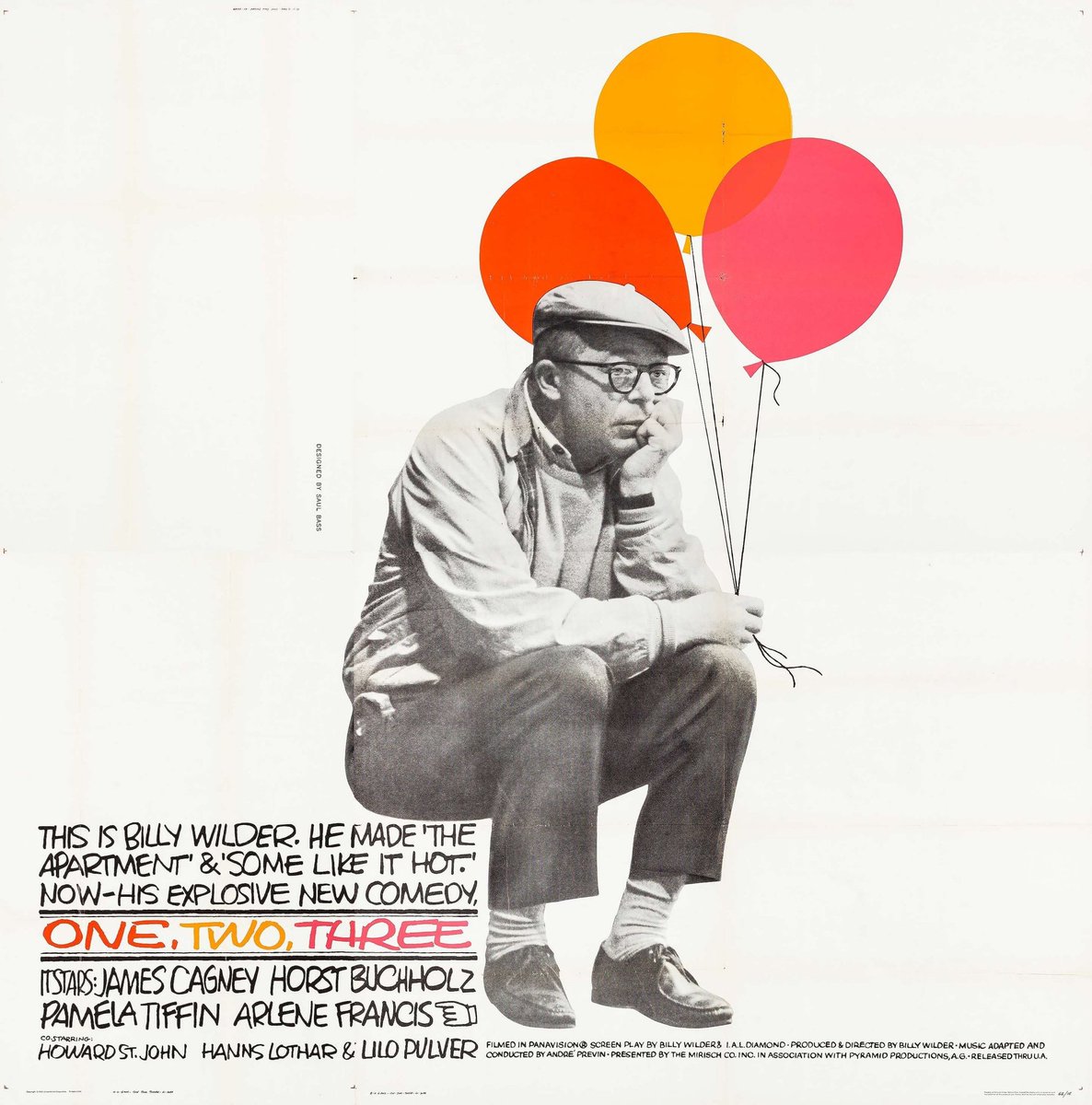 Billy Wilder in a poster for ONE, TWO, THREE (1961). Poster design by Saul Bass #botd