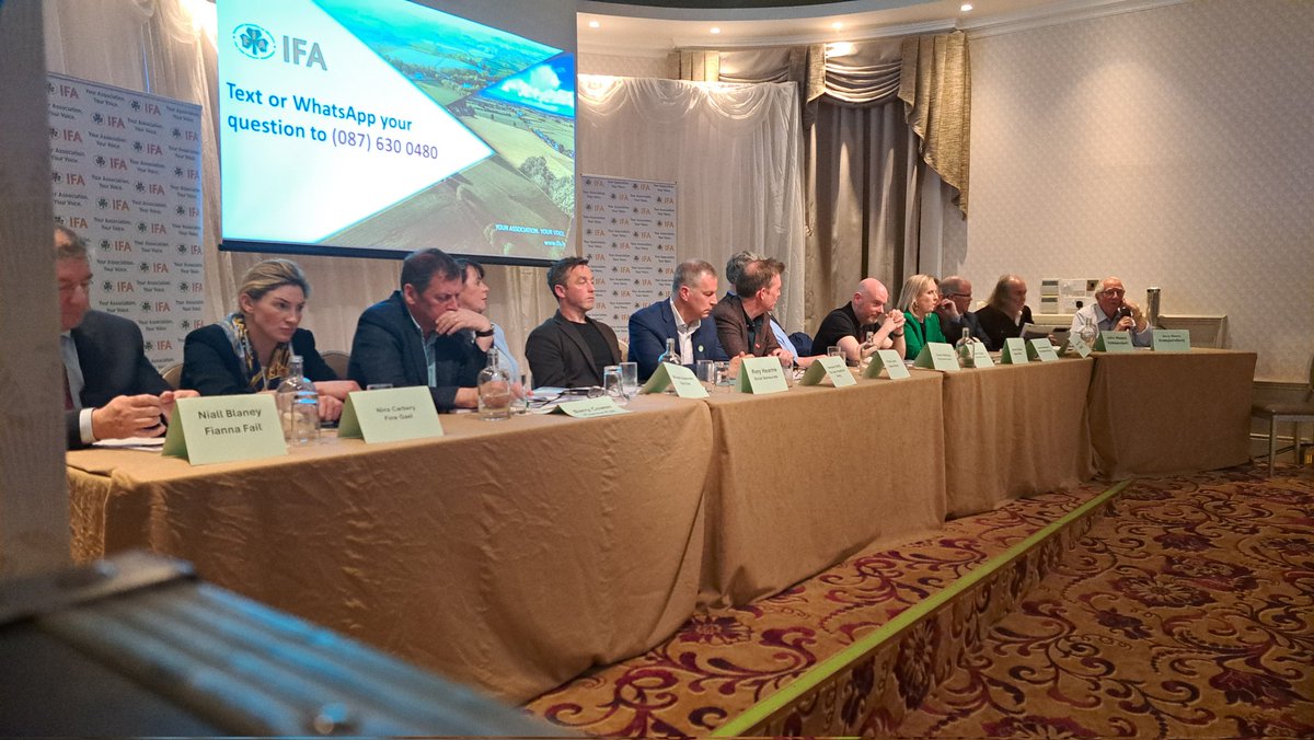 IFA President @gormanifa about to wrap up what has been an evening of varied views on how to meet the challenges for farming. #UseYourVote #EP24