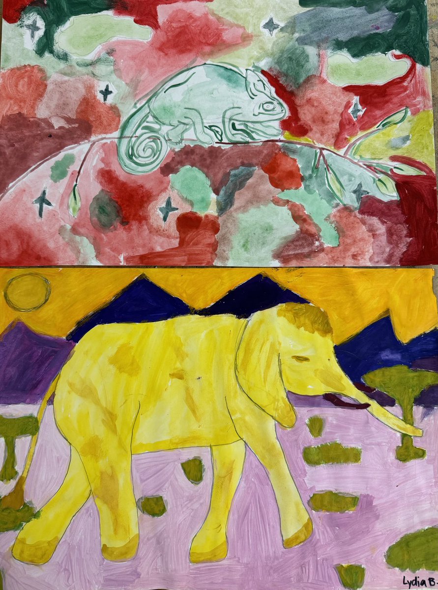palmermiddleart's tweet photo. 7th grade complementary #animal #paintings ⁦@PalmerMiddle⁩ https://t.co/NaCkU4Rb3N