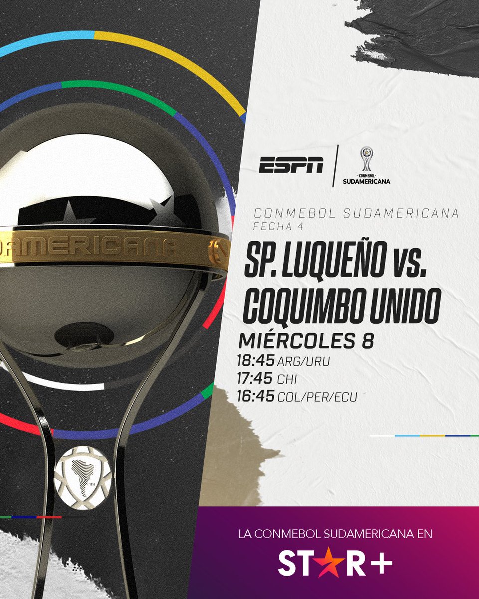 ⚽️ YA estamos en VIVO con la acción de la fecha 4 del Grupo H de la @Sudamericana 🇵🇾 @SpLuquenOficial 🆚️ 🇨🇱 @coquimbounido 🎙 Con @pabloramosg