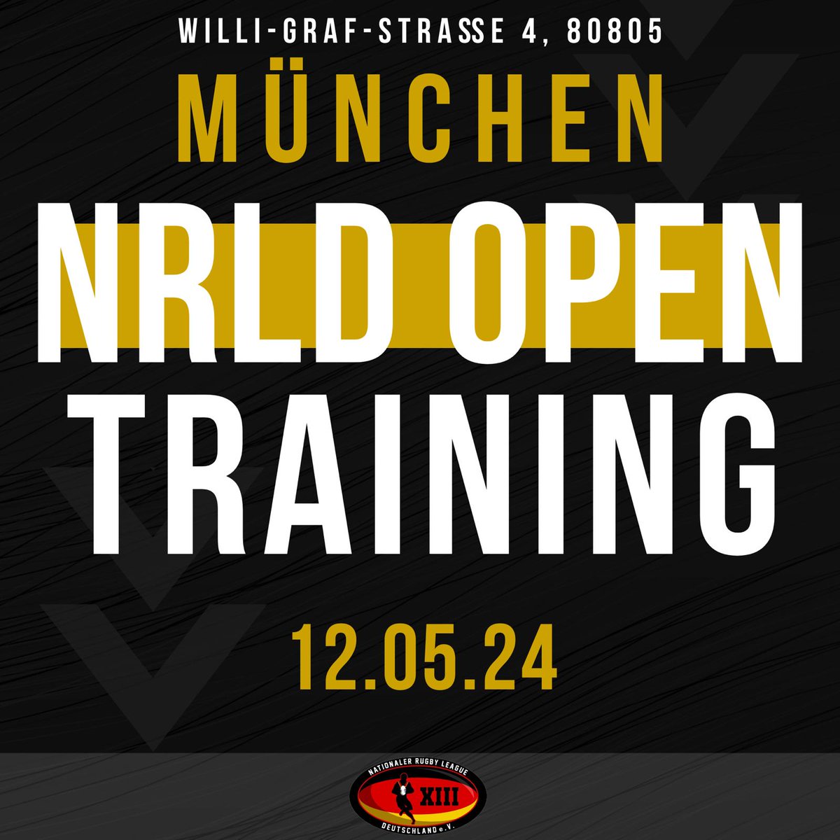 OFFENES RUGBY LEAGUE TRAINING IN MÜNCHEN UND IN BERLIN!

📅 So, 12.05: 13:00 - 15:00 Uhr
📍 Ort: Susta Rugby
Willi-Graf-Straße 4, 80805 München

📅 So, 12.05: 11:00 - 13:00 Uhr
📍 Ort: Volkspark Friedrichshain, 10249 Berlin
(Treffpunkt: S-bahn Haltestelle "Paul-Heyse-St."  10h50)