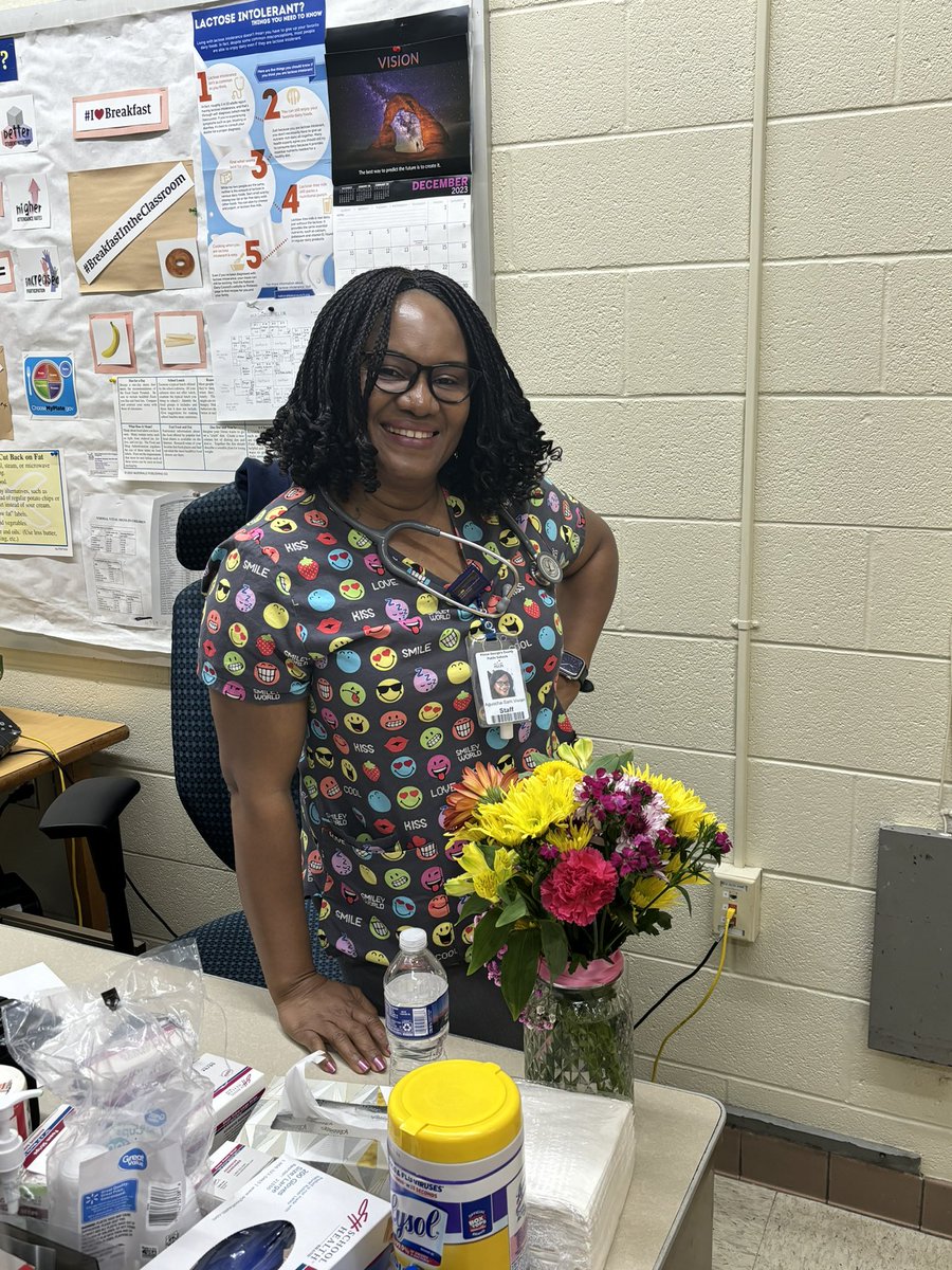 The students, staff & admin of MES would like to wish Nurse Vivian a ‘Happy School Nurses’ Day!’ We appreciate the care & attention that she provides to help keep us all healthy & well! Thanks Nurse Vivian for all you do! #BeExtraordinary