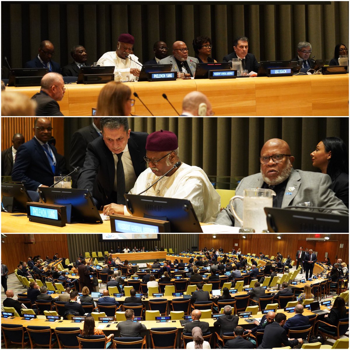 Today, UNGA held an informal interactive dialogue with H.E. Philemon Yang, the distinguished candidate for #UNGA79 President from Cameroon. 🇨🇲 H.E Yang’s vision statement offers a powerful perspective on addressing urgent global challenges. Congratulations to the Group of