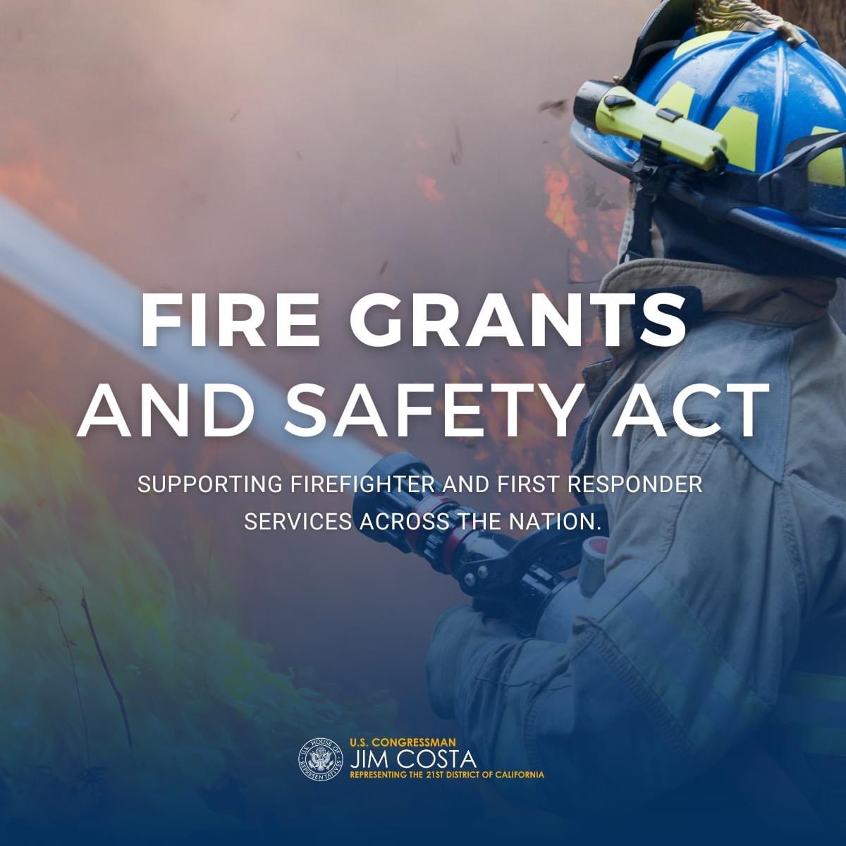 We rely on firefighters to respond to emergencies and protect our community, it's essential that we support them with the resources they need. That's why I'm backing the Fire Grants and Safety Act. Let's prioritize the resources and support our firefighters need to keep us safe.