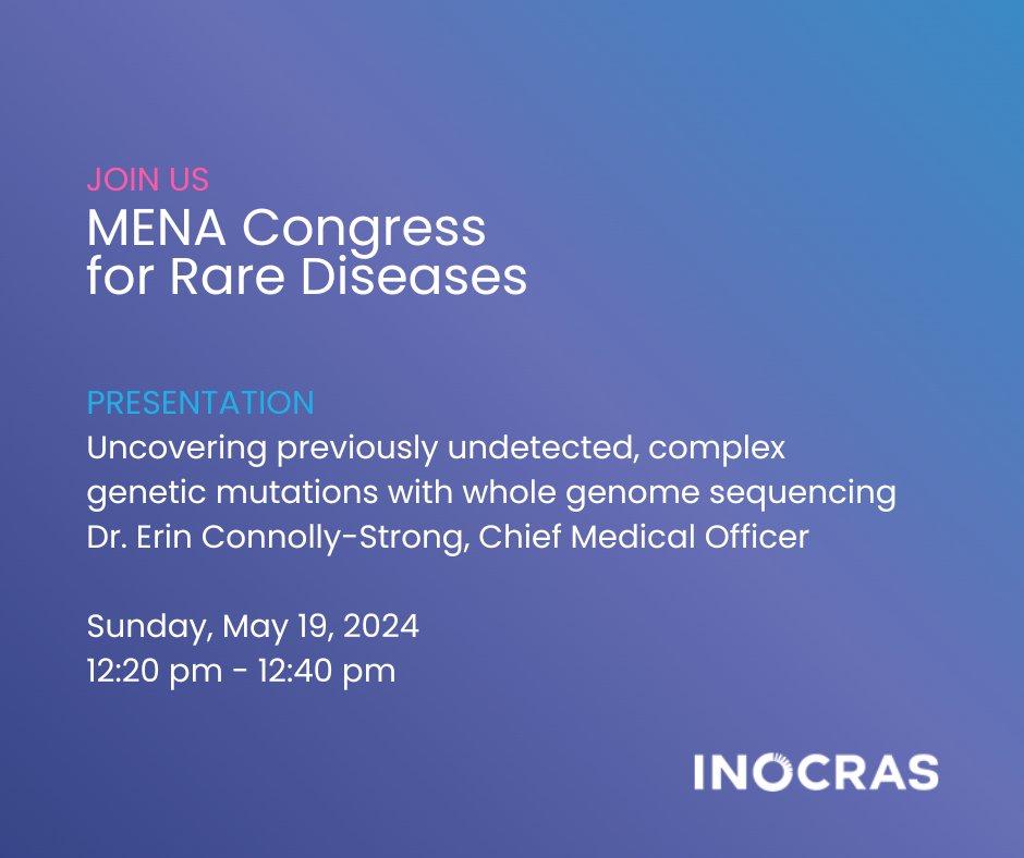 The #MENA Congress for Rare Diseases starts this week!  Stop by our booth to meet our team and attend our presentation on identifying complex genetic mutations with whole genome sequencing for the advancement of rare disease detection. We look forward to seeing you!