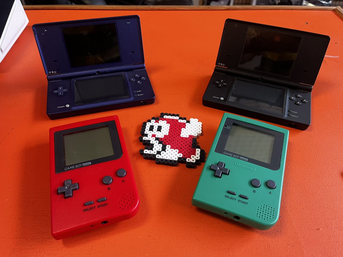 MAPGameTech's tweet photo. Walk down memory lane with a few #retro #handheldgaming systems. Nintendo DS and DSI and more in stock …. Warning: May cause sudden bouts of fun and unstoppable smiles. Grab yours now before your thumbs get jealous!”
#nintendo #gameboy #classic #gaming #gamer #fun #mapgametech https://t.co/wEslYts3md