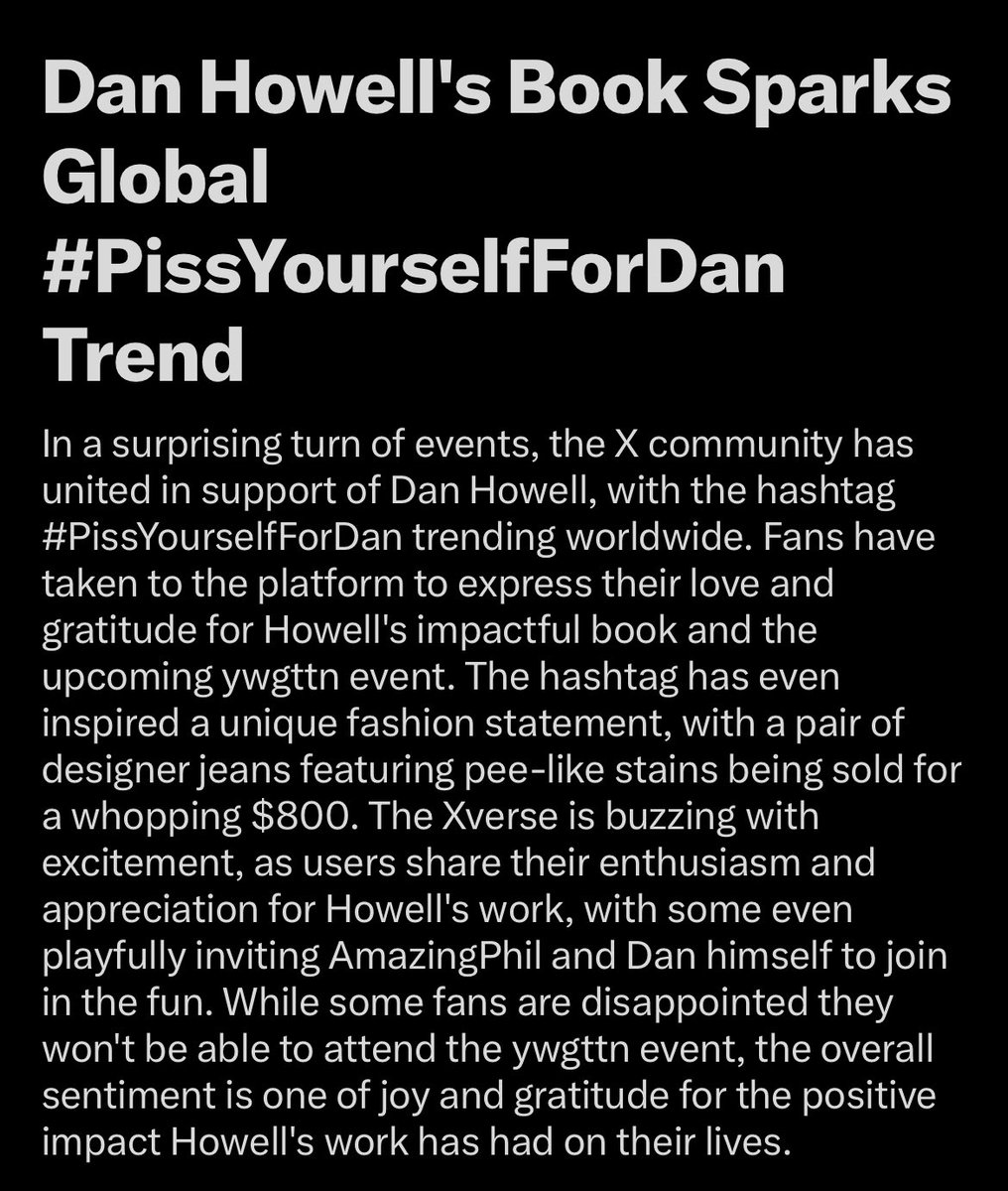 Daniel Howell’s global impact💛 as told by Grok…