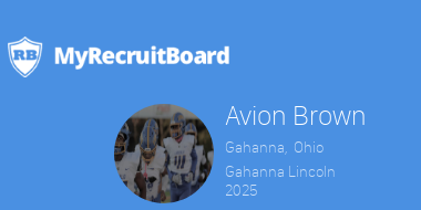 2025 Avion Brown @Ab7__era Gahanna, OH Gahanna Lincoln @Marist_Fball 5'8', 170, 4.5 RB SS myrecruitboard.com/#/athlete/7681…