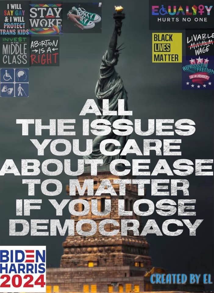 America, wake up and smell the fascism because NOTHING, and I mean NOTHING will matter if we lose our democracy! Who agrees this needs to be broadcast far and wide until election day 2024?