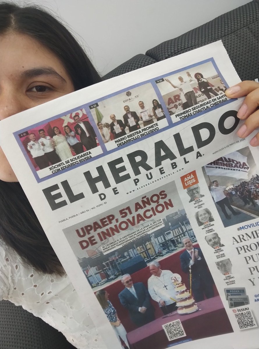 Sabionda_85's tweet photo. @HeraldoPue Edición 8 de mayo 🤍 https://t.co/MuOVVisaQH