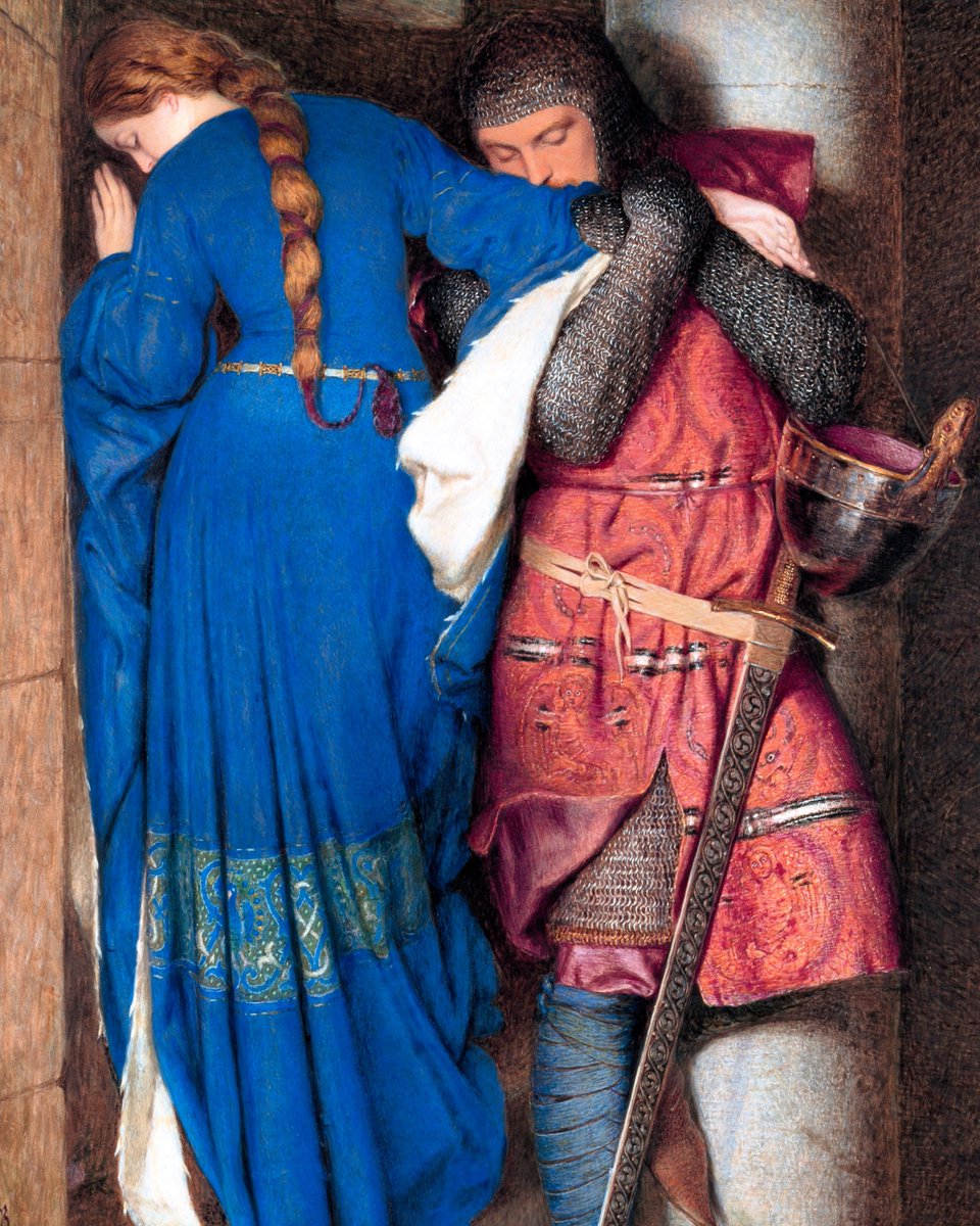 Hellelil and Hildebrand. (1864) ♥️ (The Meeting on the Turret Stairs) Sir Frederic William Burton.🖌️🌹 Irish Painter. (1816–1900)
