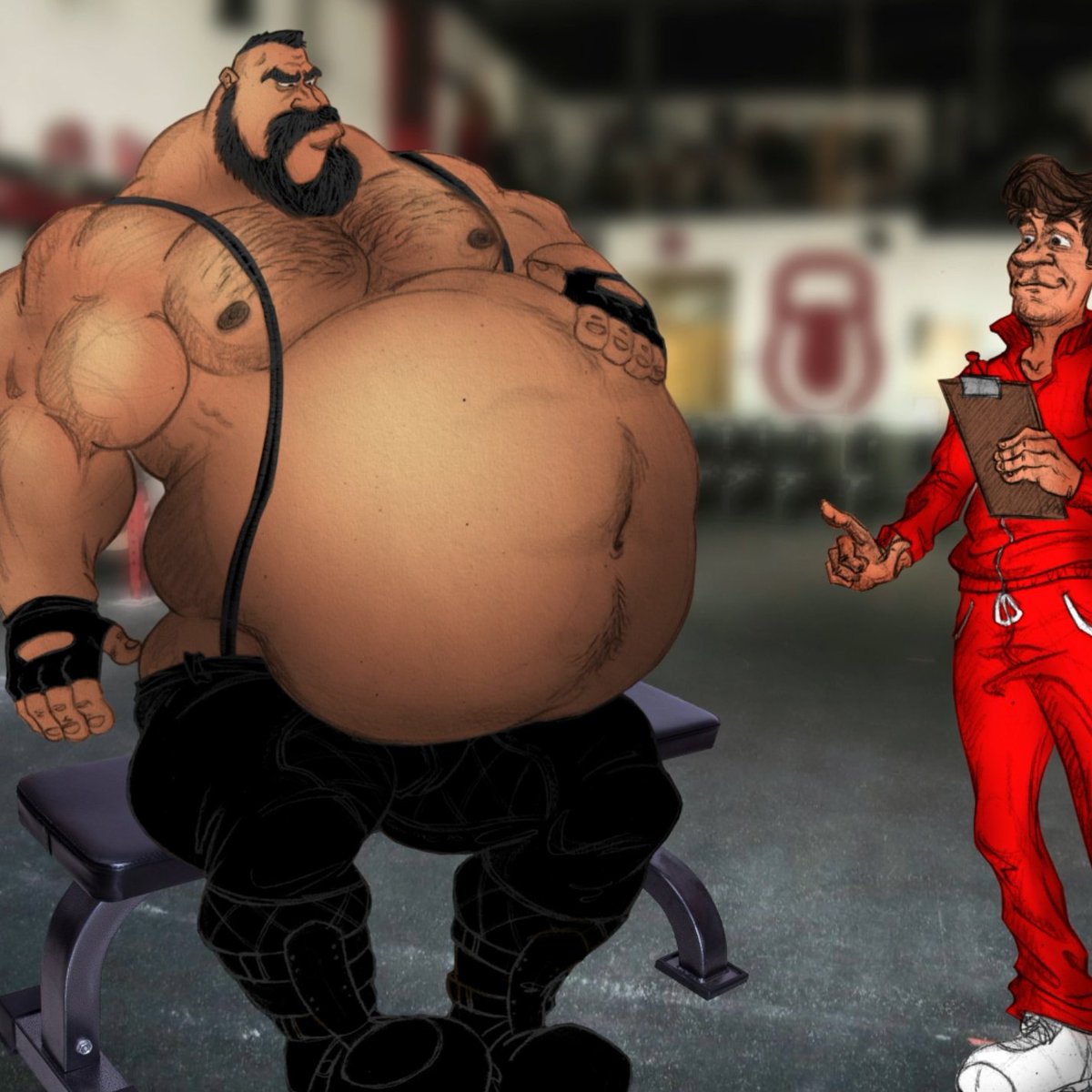 Oscar's gym helper prepared him a huge feast to celebrate the start of his  off-season. His belly got round and solid, but he knew he could grow  even bigger. Luckily, there was still a ton of food left...

Oscar's Big Bulk is on <a href="/urcaretakerart/">Mikel Smith (yourcaretakerart)</a>'s Patreon patreon.com/yourcaretakera…