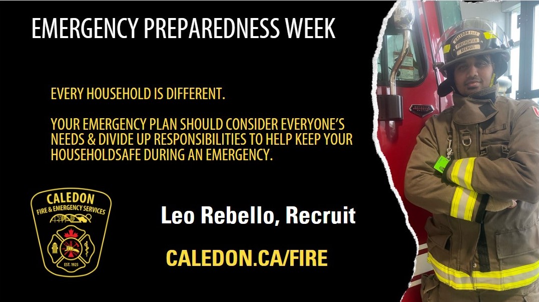 'Every household is different. Your emergency plan should consider everyone's needs and divide up responsibilities to help keep your households safe during an emergency.' – Leo, Recruit Learn more: ow.ly/JoCi50Rxmnv #EPWeek2024 #CaledonFireRecruits @Get_Prepared