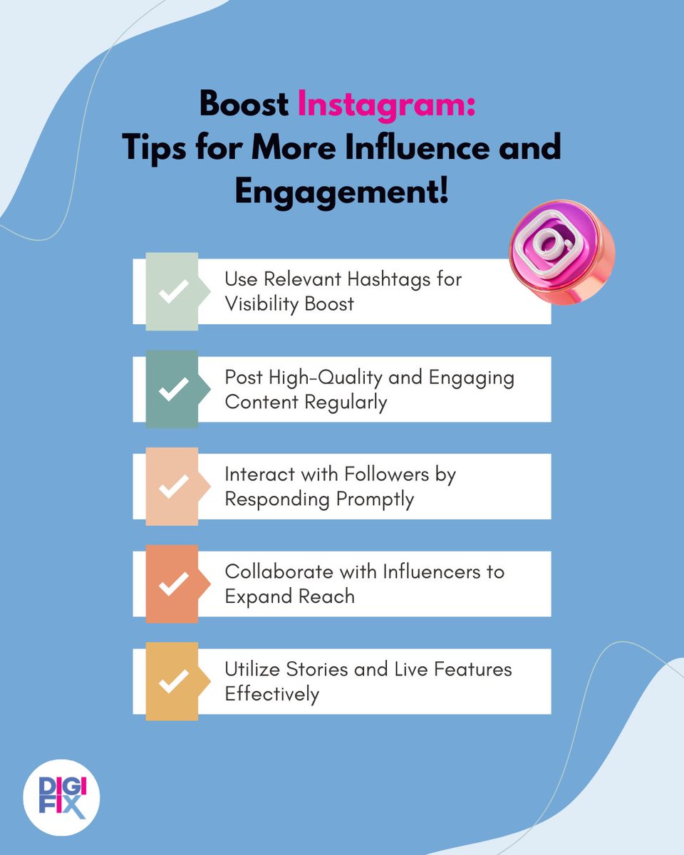 Boost Instagram: Tips for More Influence and Engagement! 🚀

#marketingdigital #digitalmarketer #SocialMediaMarketing #DigitalSuccess #DigitalAdvertising #OnlinePresence #DigiFix #SocialMediaTrends #Instagram #IG #IGtips #Instagramgrowth #Instagramtips