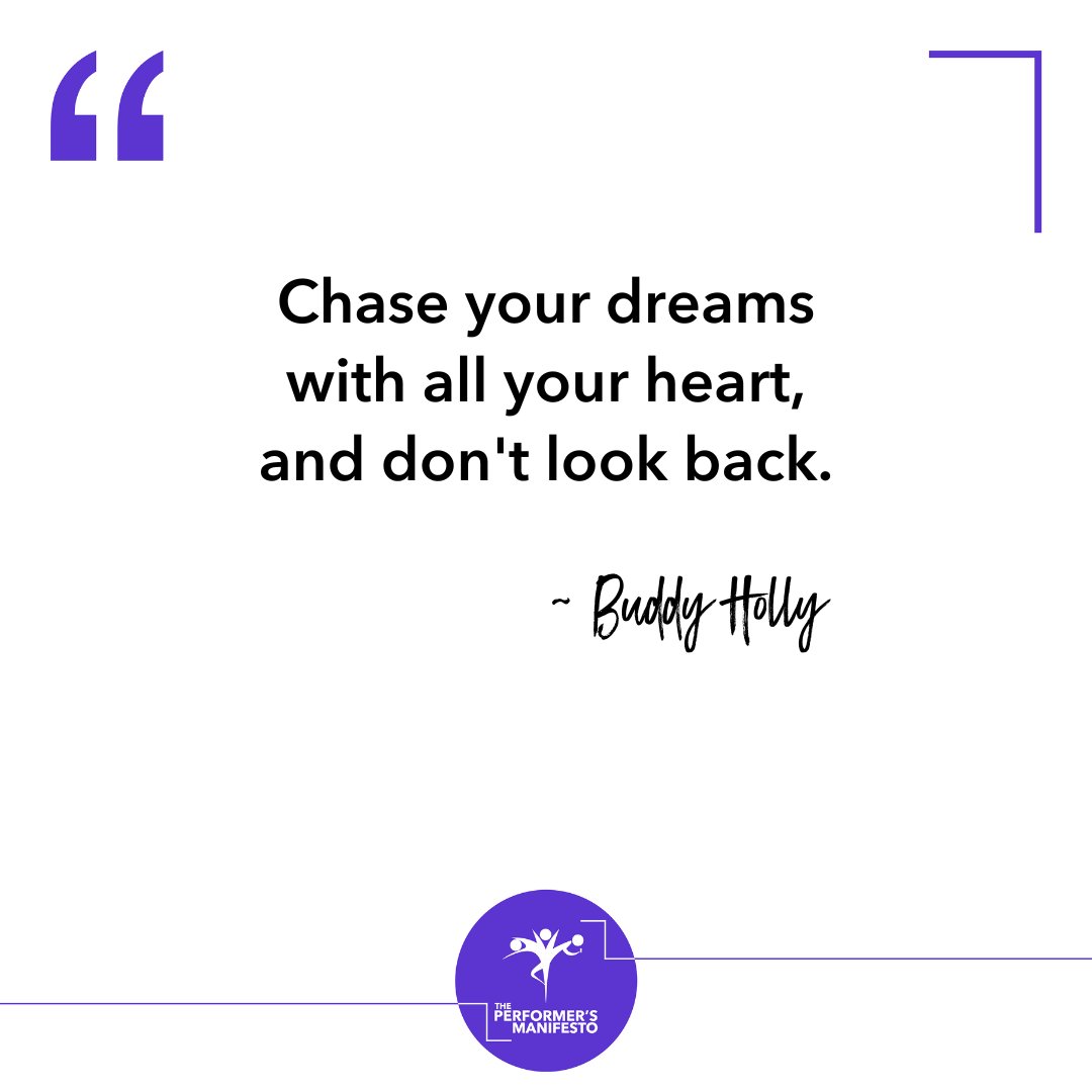 “Chase your dreams with all your heart, and don't look back.” ~ #BuddyHolly

You've got this! Let's Go!!
#CreateYourSuccess #inspoquote