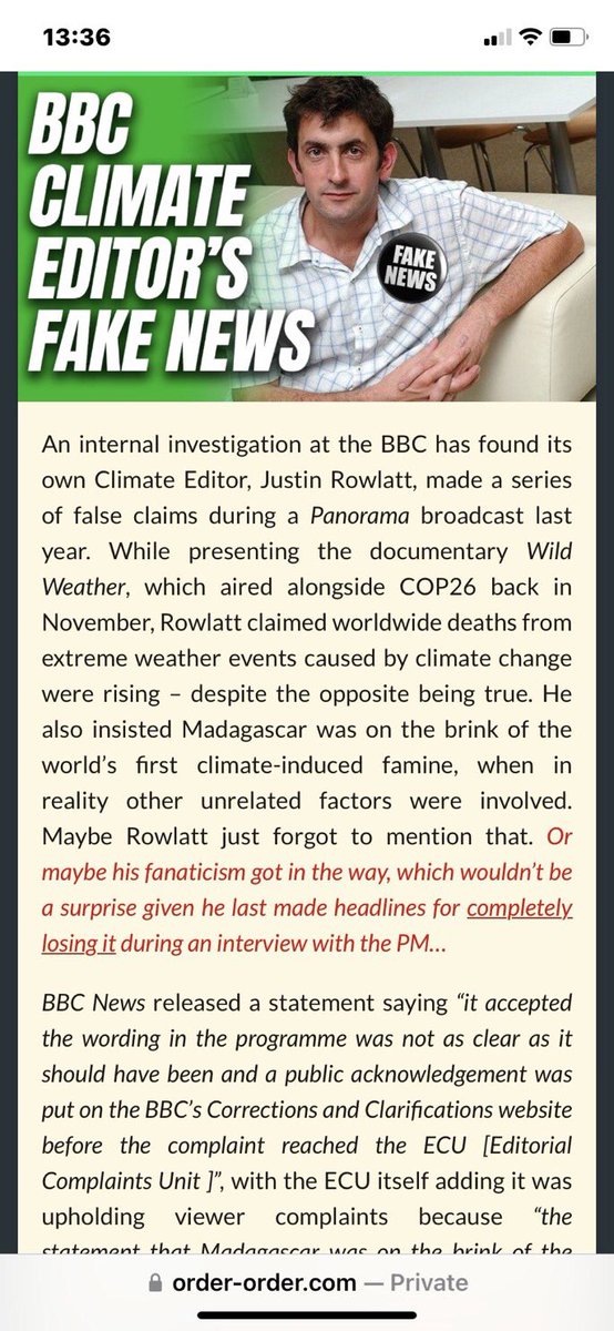 Daily Mail 13/12/2021 reported The BBC's climate editor has been censured for giving viewers an 'inaccurate impression' of wind farm subsidies.
A viewer complained after Justin Rowlatt reported in June that the offshore wind industry was 'now virtually subsidy-free'.
Hi