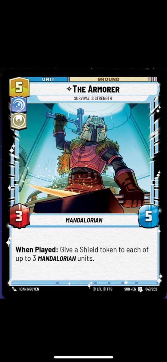 The mandalorian deck is coming along nicely! The art on this card is incredible. #StarWarsUnlimited