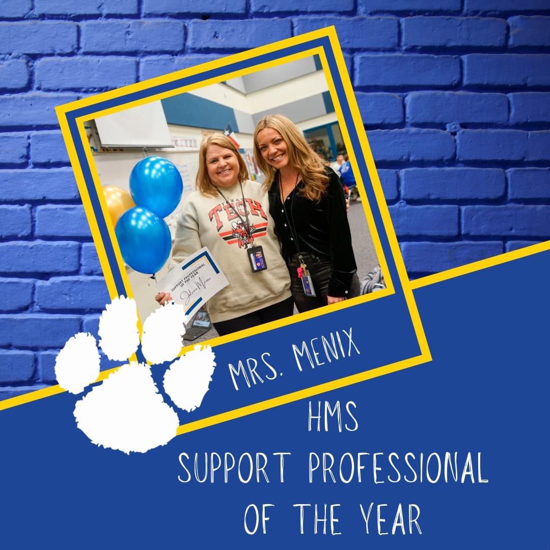 🎉Congratulations to our amazing Support Professional of the Year, Mrs. Menix!