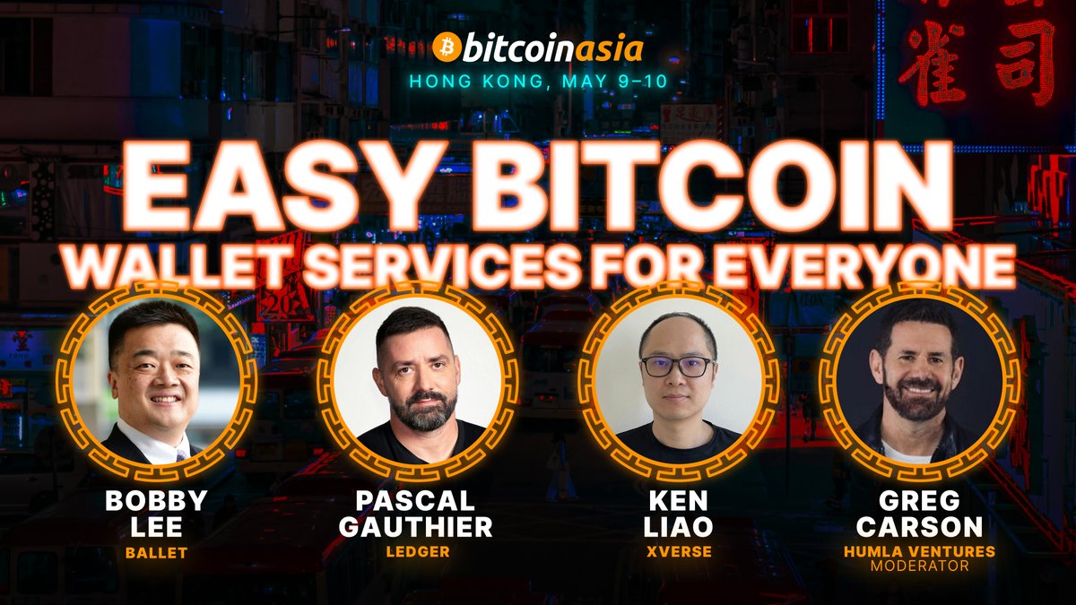 It's never a bad time to freshen up on #Bitcoin self-custody and wallet education! Get up to speed on all the latest with 'EASY BITCOIN WALLET SERVICES FOR EVERYONE', featuring Bobby Lee, Pascal Gauthier, Ken Liao, and Greg Carson 🥶🔐