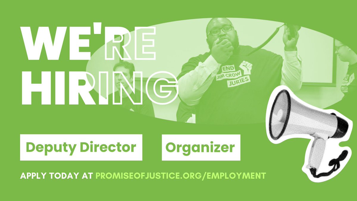 Interested in working for PJI? We have (2) positions open at this time: Deputy Director and Organizer. Learn more and apply today! buff.ly/4b6ynxF