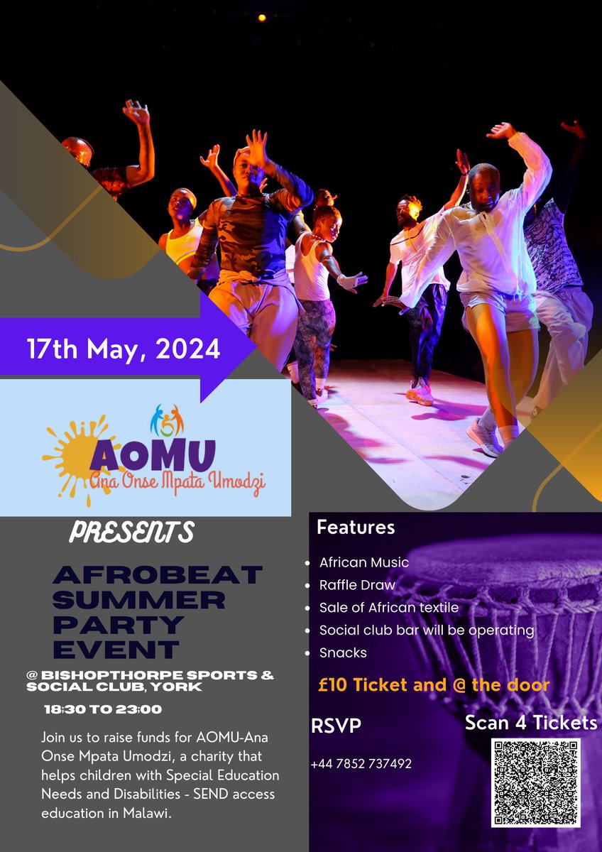 Thandi77's tweet photo. If you live in York, stop by Bishopthorpe Sports and Social Club - for a mix of fun and charity fundraising. Scan QR code on poster to secure a ticket. See you there! #York https://t.co/2KJjXVRcSz