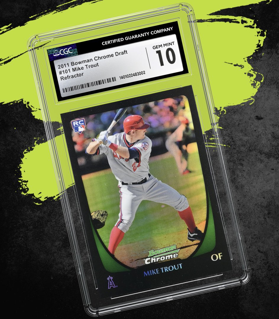 It’s Bowman Release Day! ⚾️🎉 This Mike Trout Bowman Chrome Draft Refractor came through the grading floor and received an astonishing CGC Gem Mint 10 grade! 🤯 This card sparked a debate…which player will the graders see the most of from this 2024 Bowman product? 🤔 Tell us