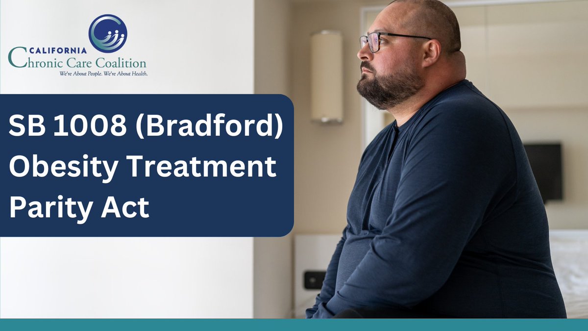 We're advocating for fair #obesitytreatment coverage like other chronic illnesses. #AB1008 will brake barriers and improve the health of those with obesity! #PatientAdvocacy #CALeg @SenBradfordCA