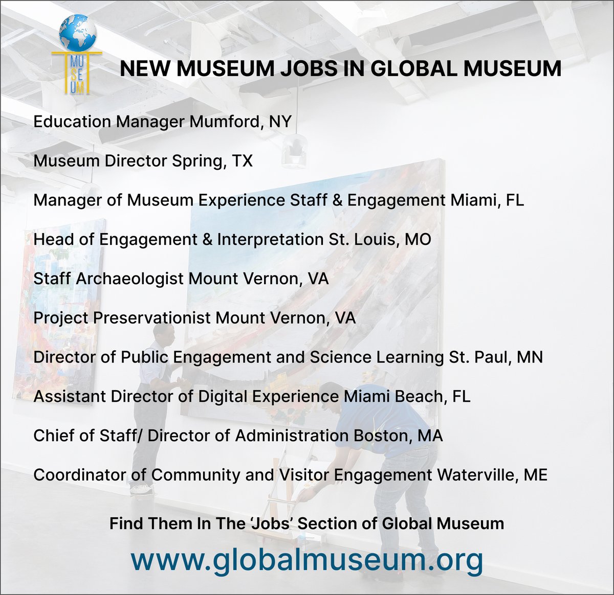 👀Looking for a Museum job? | Here's a selection of the many Museum Jobs posted in Global Museum | Find them in the JOBS section (NB: Non Profits posting for themselves are FREE. T&C's apply) globalmuseum.org #museumjobs #globalmuseum #museums #jobs #employment #careers