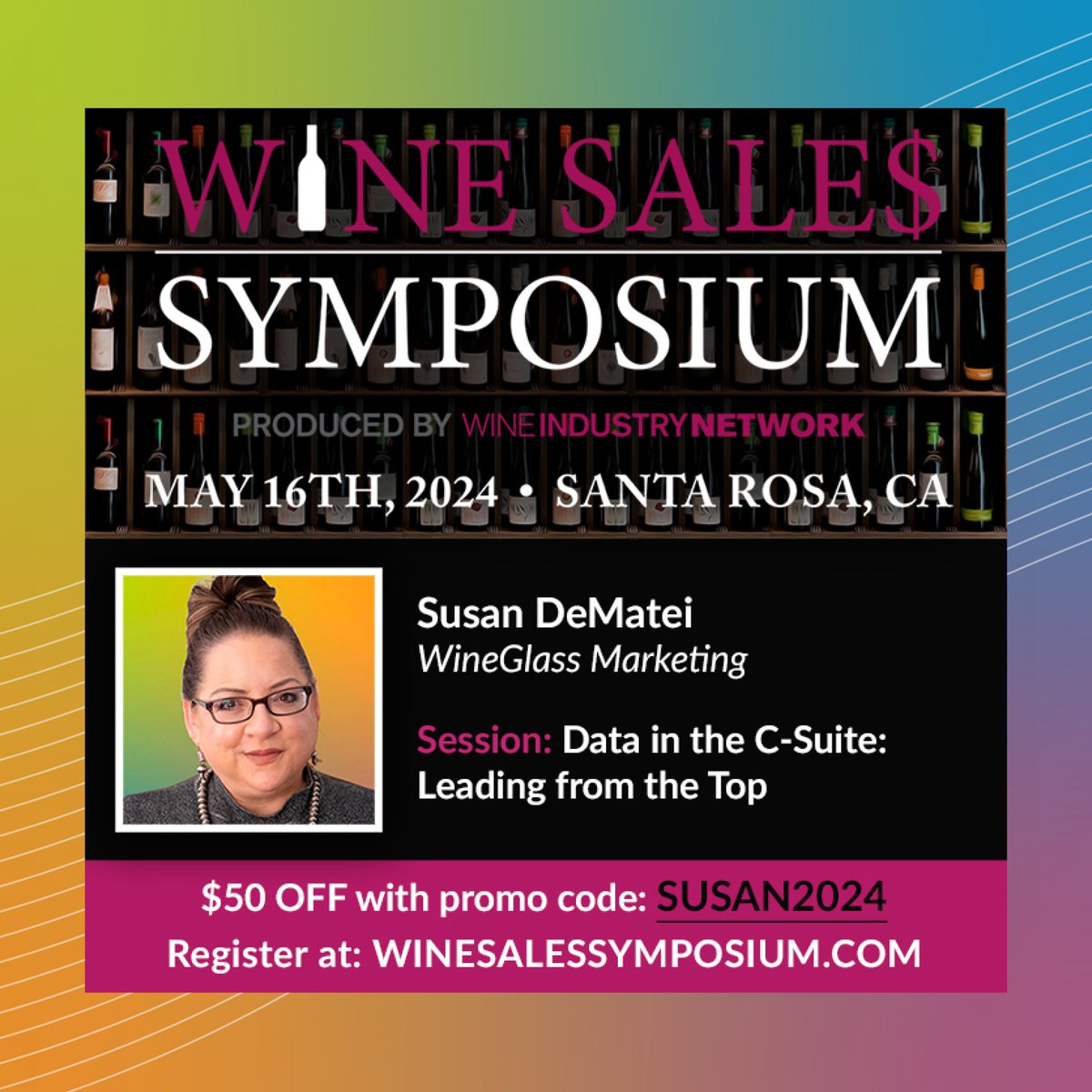 Will you be at the Sales Symposium on May 16th? We'll be moderating the panel on data in the C-Suite. Wine Industry Network has given us a code (Susan2024) for a discounted ticket, so check it out and save some bucks. Get tickets: bit.ly/4bnt7pe