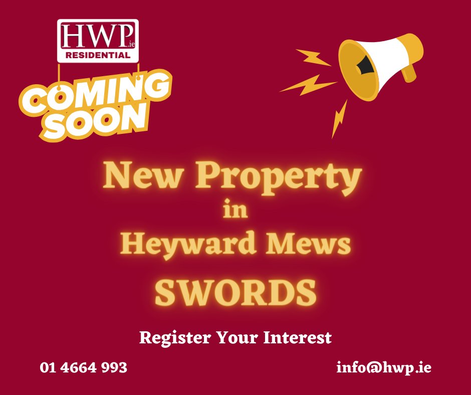 🌟Exciting Announcement! 🌟

New Property Arriving Soon!

Register your interest now and be the first to know more about this remarkable addition to the Dublin property market.

☎️ 01 4664 993 ✉️ info@hwp.ie

#NewListing #dublinproperty #hwpresidential #dublinpropertymarket