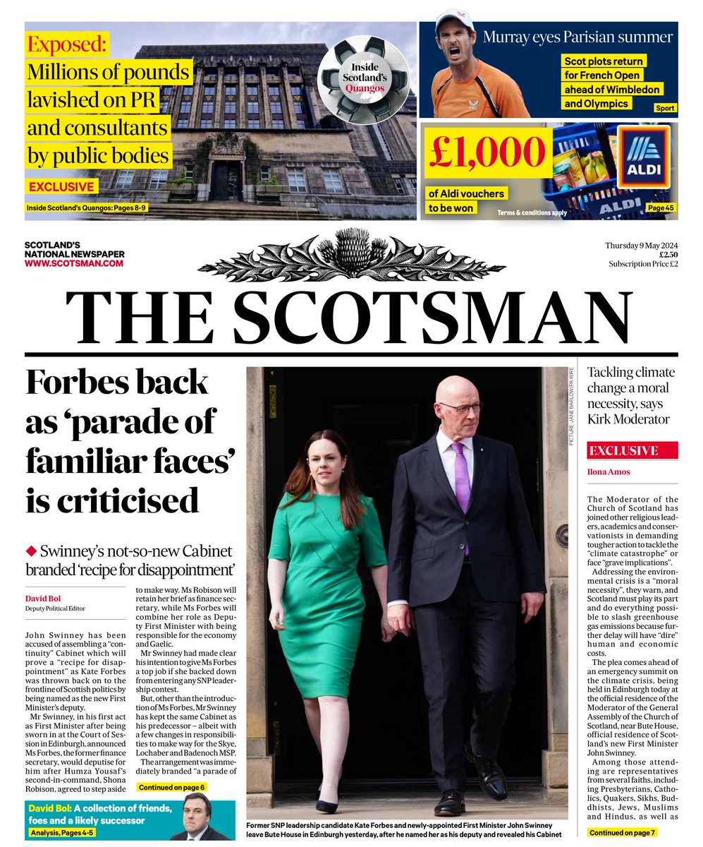 THE SCOTSMAN: Forbes back as ‘parade of familiar faces’ is criticised #TomorrowsPapersToday