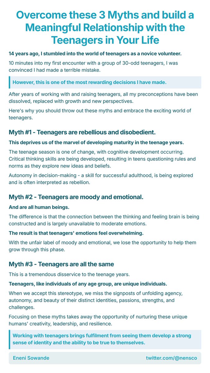 Our perceptions are often invisible to us, but they hold us back from exploring the unfamiliar. Teenage stereotyping is among those popular. I share 3 myths that hold adults back from the benefits of meaningful relationships with teenagers.