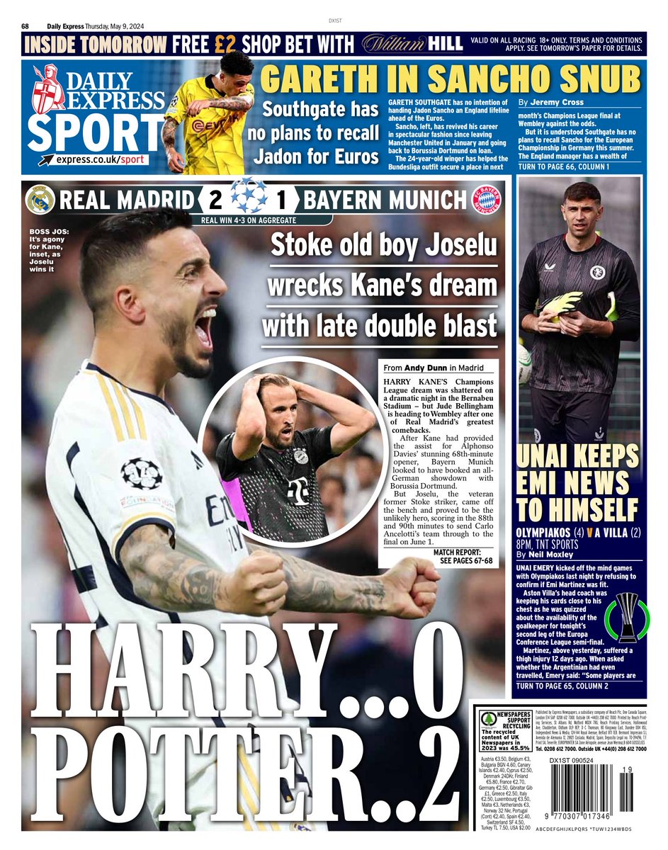 EXPRESS: Harry….0 Potter….2 #TomorrowsPapersToday