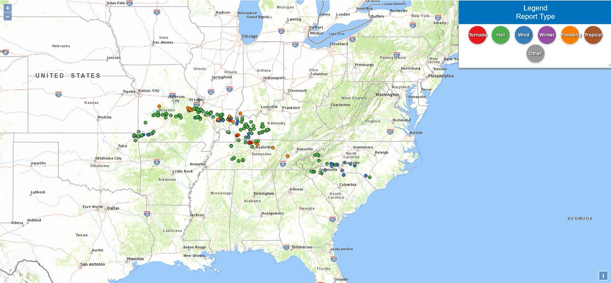 Here's a map of severe weather reports since midday across the country. You can get this page by visiting. weather.gov/source/crh/lsr…