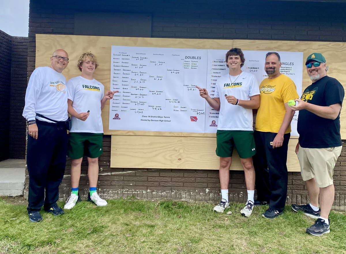 Stalbertsprtfan's tweet photo. Congrats to Cole Pekny (Sr) &amp; Noah Narmi (So) for punching their ticket to the State Tournament!
They beat Audubon, North Polk and Kuemper Catholic before falling to the marvelous Moon brothers in the Finals. The Falcons were down 5-1 in the 10pt tiebreaker vs Kuemper…
Hear more https://t.co/n8kkI8FVaT